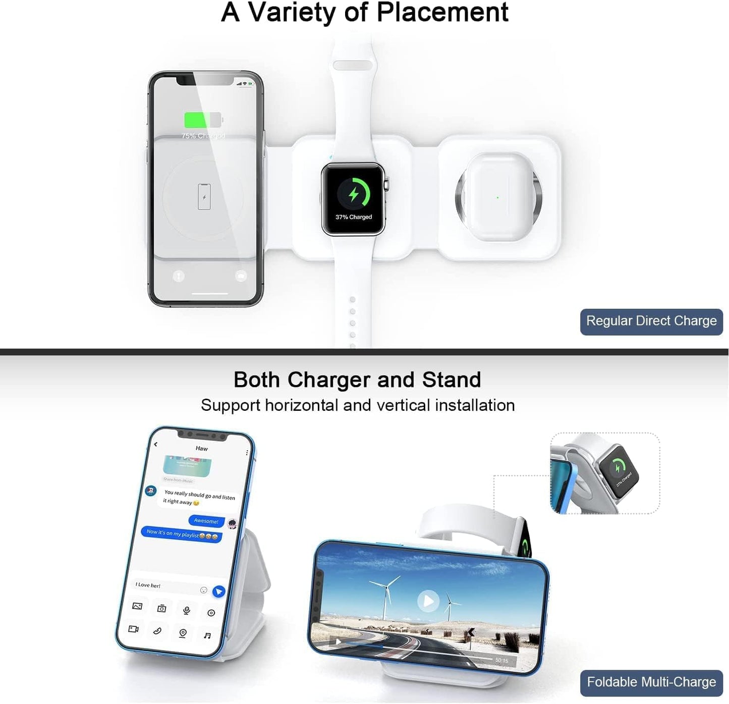 3 in 1  Wireless Charger Pad