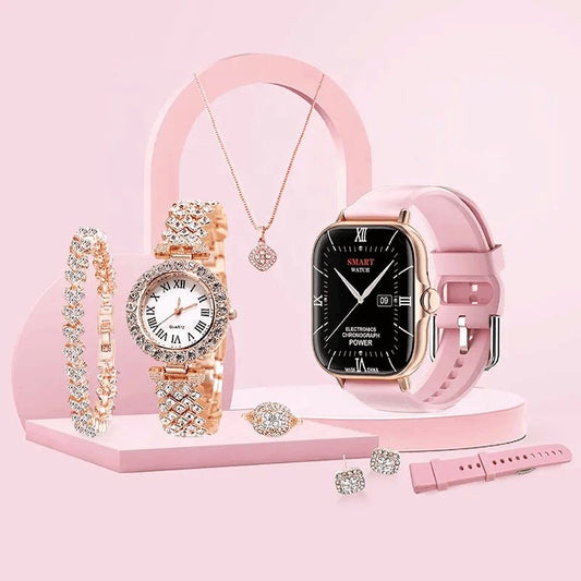 5 in 1 Smart Watch With Jewelry Set